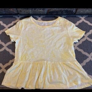 Wonder Nation Girls Yellow Peplum Shirt size Large